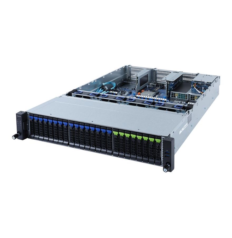 Серверная платформа Gigabyte 2U R282-N80 серверная платформа 2u dell poweredge r750 16x2 5 2xgold 6354 3g 18c 2x32gb rdimm 3200 1x480 sata ssd ri h755 idrac9 ent 3fh riser 57414 dp 1