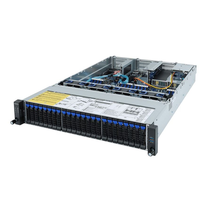 Серверная платформа Gigabyte 2U R282-Z91 серверная платформа 2u gigabyte r282 z93 2 lga4094 32 ddr4 3200 12 3 5 2 5 sata sas gen4 2xpcie x16 2 usb vga 2 2000w