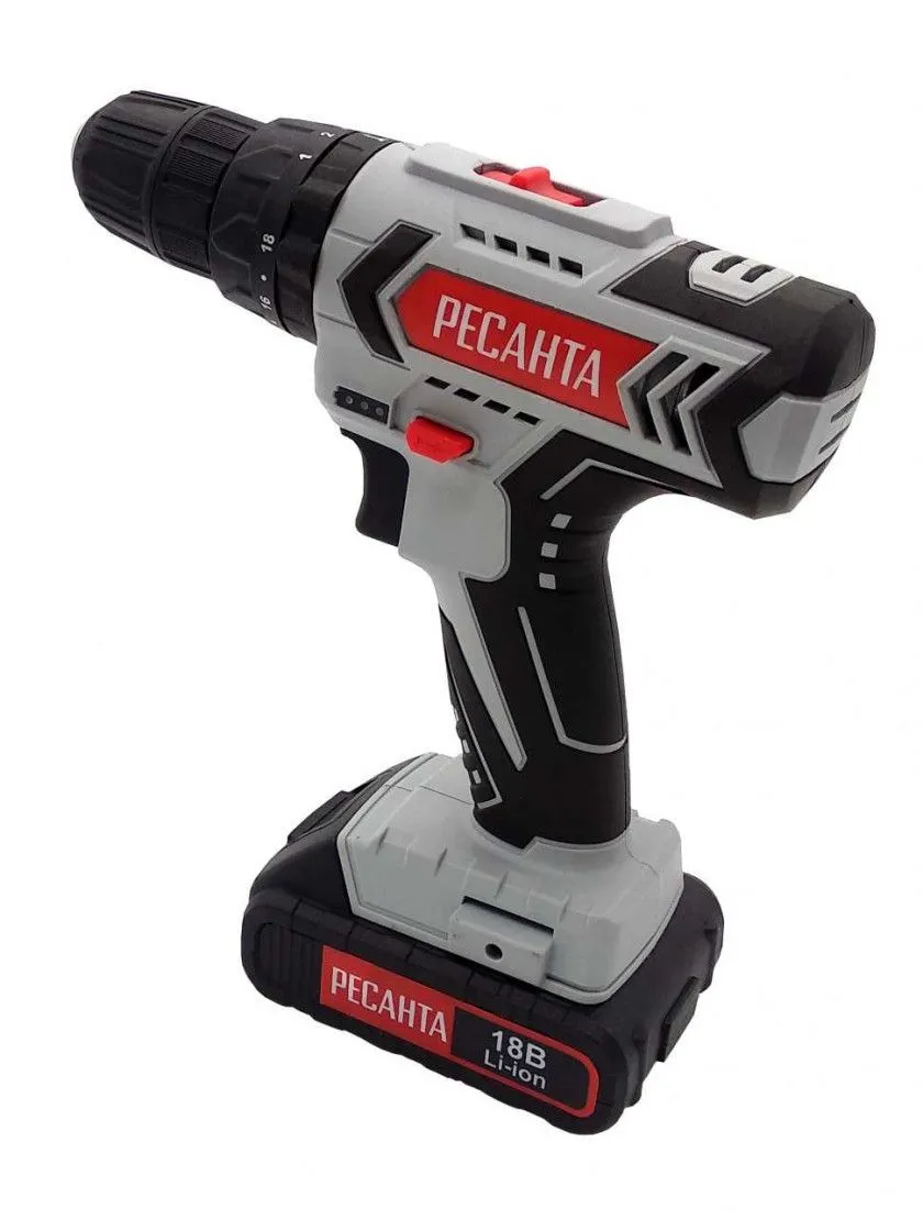Дрель-шуруповерт аккумуляторная Ресанта ДА-18-2ЛК-У - фото 1