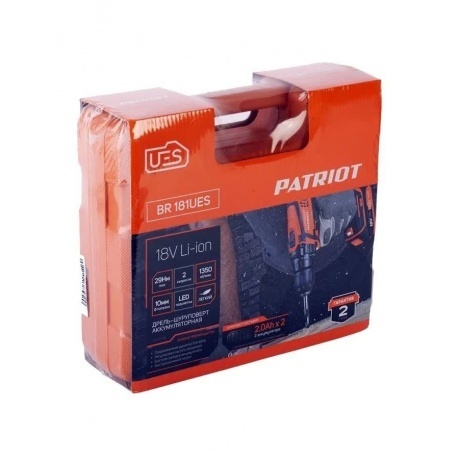 Дрель-шуруповерт аккумуляторная Patriot BR 181UES 180201481 - фото 8