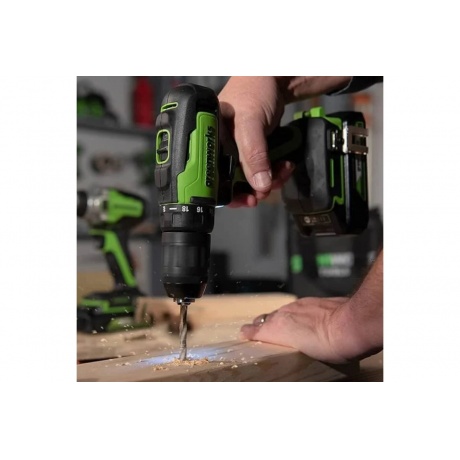 Дрель-шуруповерт аккумуляторная Greenworks GD24DD35 3704007 - фото 9