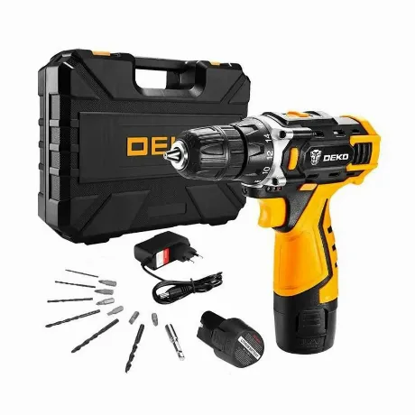 Дрель-шуруповерт аккумуляторная Deko DKCD12FU-Li Set 3 + набор 1...