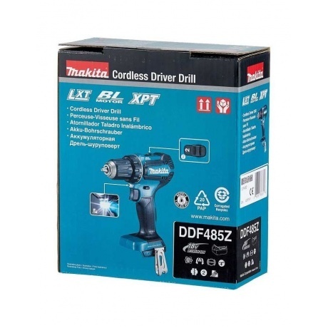 Дрель-шуруповерт аккумуляторная Makita DDF485Z - фото 4