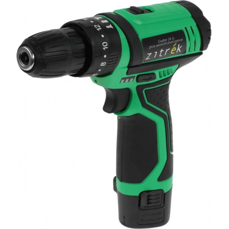 

Дрель аккумуляторная ударная Zitrek Crusher 14-Li (12В, Li-ion аккум. 2шт, ЗУ, кейс, бита)