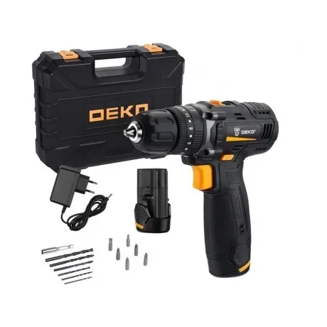 Дрель-шуруповерт ударная аккумуляторная DEKO GCD12DU SET4 в кейс...
