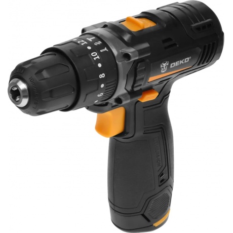 Дрель-шуруповерт ударная аккумуляторная DEKO GCD12DU, 12В, 1x1.5...