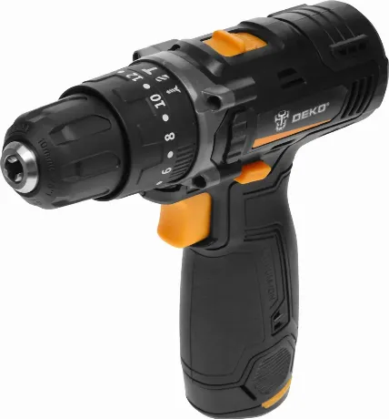Дрель-шуруповерт ударная аккумуляторная DEKO GCD12DU, 12В, 1x1.5...