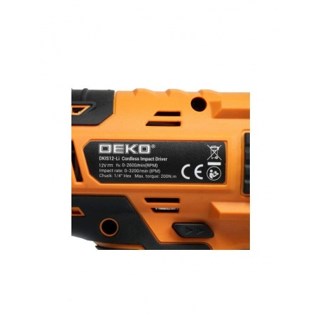 Винтоверт аккумуляторный ударный DEKO DKIS12-Li, с быстрозажимным патроном, 12В, 2*1.5Ач, в кейсе - фото 6