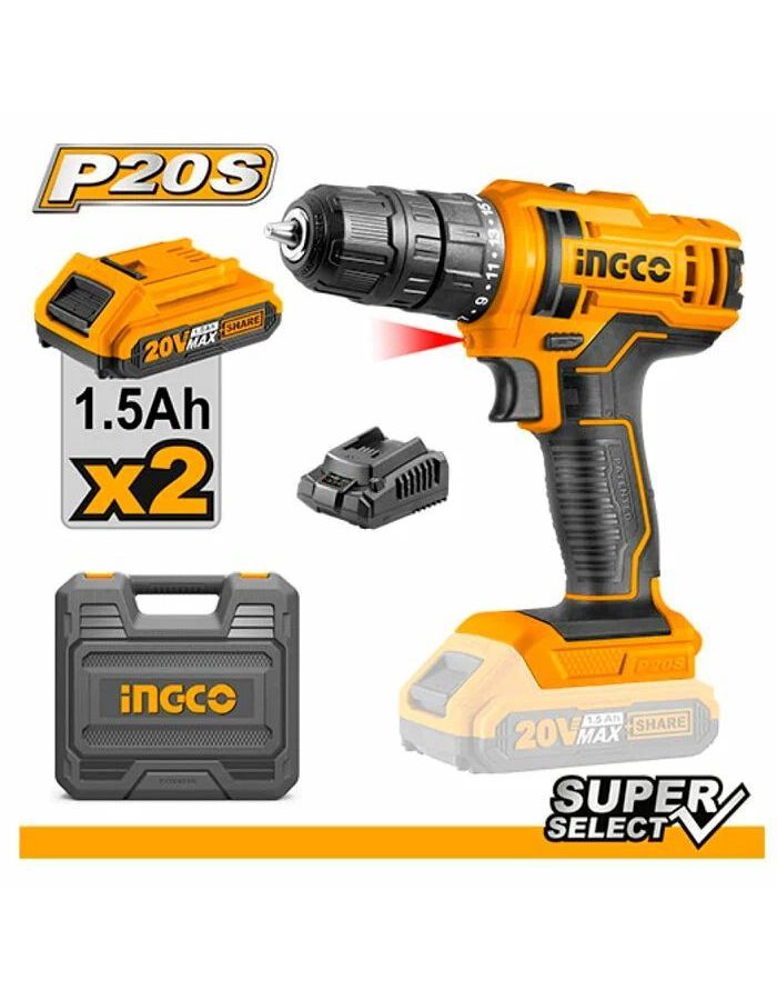 Аккумуляторная дрель-шуруповерт Ingco CDLI20028 c Отверткой Т-образной с битами 24шт HKSDB0188,Набор (Промо)