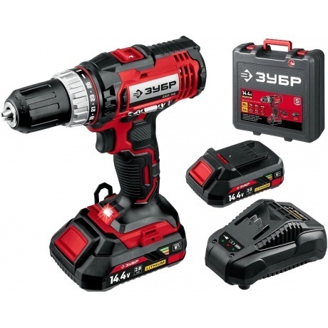 

Дрель-шуруповерт ЗУБР С1, 14.4 В, 35 Н·м, 2 АКБ (2 А·ч), кейс (ДШЛ-145-22)