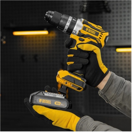 Дрель-шуруповерт аккумуляторная ударная бесщет CIDB-18-02, Li-Ion, 18 В  Denzel - фото 25