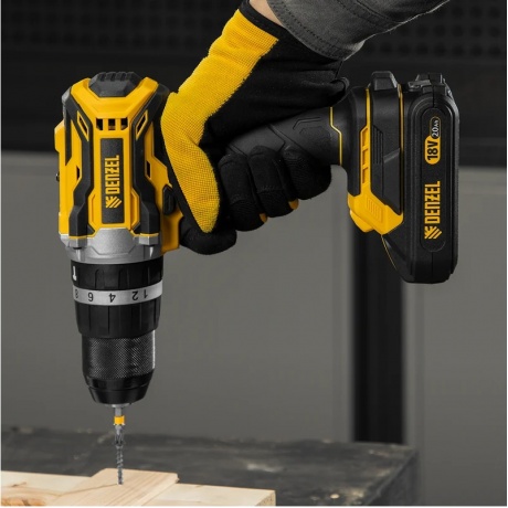 Дрель-шуруповерт аккумуляторная ударная бесщет CIDB-18-02, Li-Ion, 18 В  Denzel - фото 27