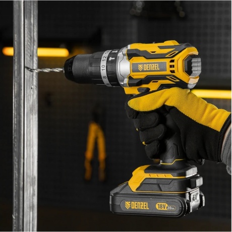 Дрель-шуруповерт аккумуляторная ударная бесщет CIDB-18-02, Li-Ion, 18 В  Denzel - фото 28