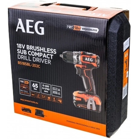 Бесщеточная аккумуляторная дрель-шуруповерт BS18SBL-202C 4935472277 AEG - фото 6