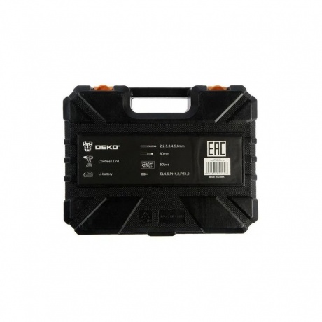 Аккумуляторная дрель-шуруповерт DEKO DKCD20V в кейсе + набор 63 инструмента для дома, 20В, 2х3.0Ач - фото 2