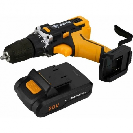 Аккумуляторная дрель-шуруповерт DEKO DKCD20V в кейсе + набор 63 инструмента для дома, 20В, 2х3.0Ач - фото 8