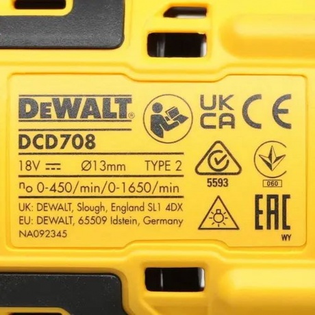 Дрель-шуруповерт DeWalt DCD708D2T (DCD708D2T-QW) - фото 6