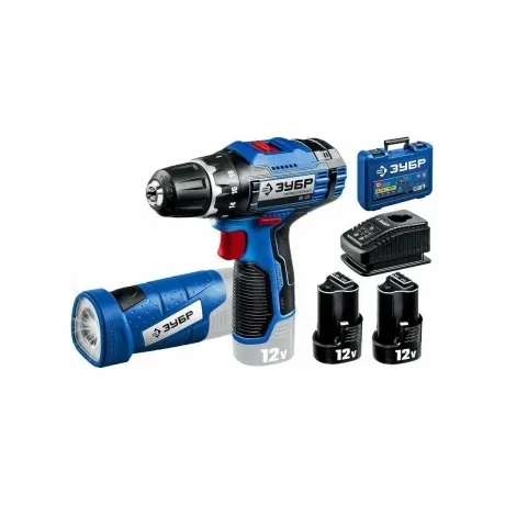 Дрель-шуруповерт ЗУБР Профессионал 12В + LED-фонарь DL-121-22F