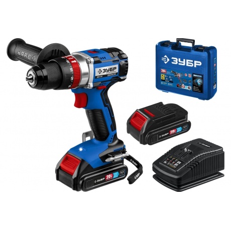 

Дрель-шуруповерт ЗУБР Т7, 20 В, 70 Н·м, 2 АКБ (2 А·ч), бесщеточная ударная, кейс, Профессионал (DBS-201-22)
