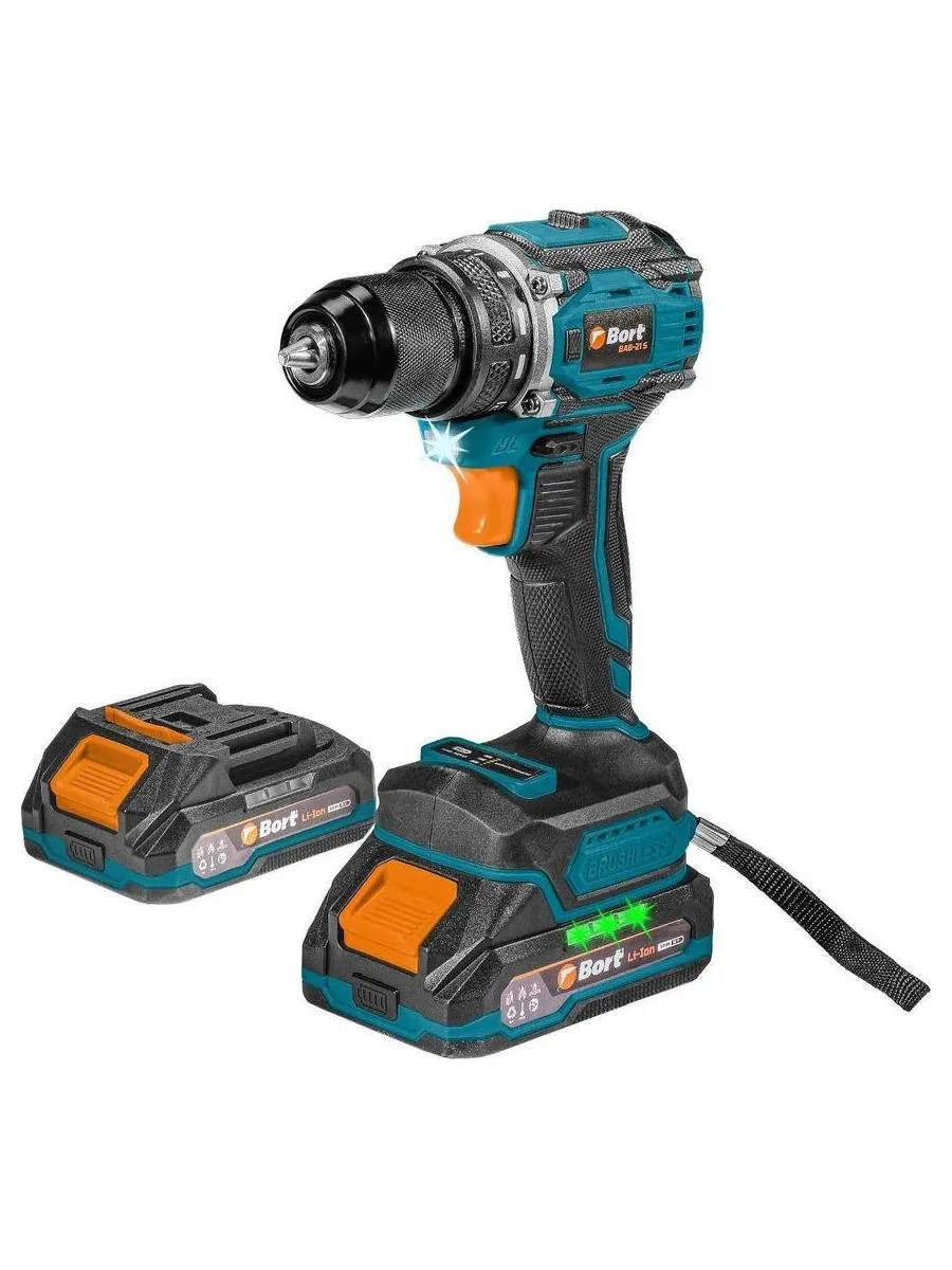 Дрель-шуруповерт аккумуляторная Bort BAB-21S (2x2Ач+ЗУ) - фото 1