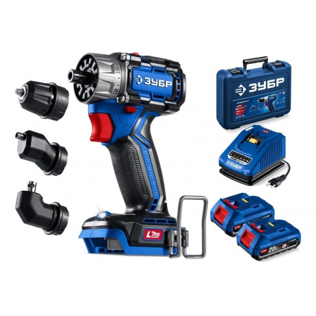 Дрель-шуруповерт ЗУБР КОМПАКТ Комби #2, 20 В, 50 Н·м, 2 АКБ LMS ...