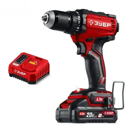 Дрель-шуруповерт ЗУБР 20 В, 65 Н·м, 1 АКБ LMS (2 А·ч), бесщеточн...