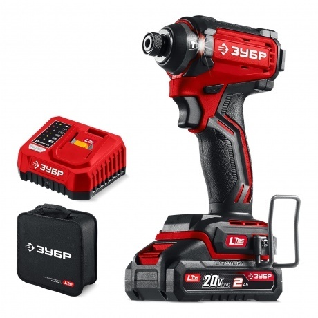 

Винтоверт ударный ЗУБР 20 В, 180 Н·м, 1 АКБ LMS (2 А·ч), бесщеточный, сумка (ВБУ-180-21)