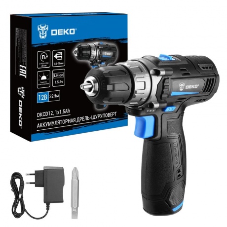 Аккумуляторная дрель-шуруповерт DEKO DKCD12 12В 1x15Ач 2250₽