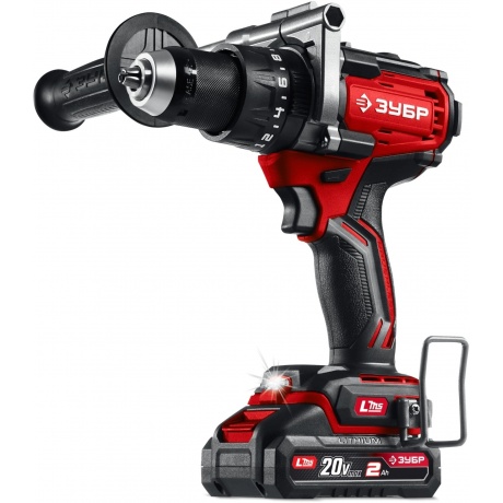Дрель-шуруповерт бесщеточная ЗУБР 20 В, 165 Н·м, 2 АКБ LMS (2 А·...