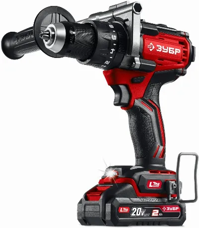 Дрель-шуруповерт бесщеточная ЗУБР 20 В, 165 Н·м, 2 АКБ LMS (2 А·...