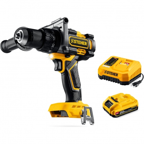 

Дрель-шуруповерт бесщеточная ударная STEHER 20 В, 165 Н·м, 1 АКБ LMS (2 А·ч), (CBS-165-21)