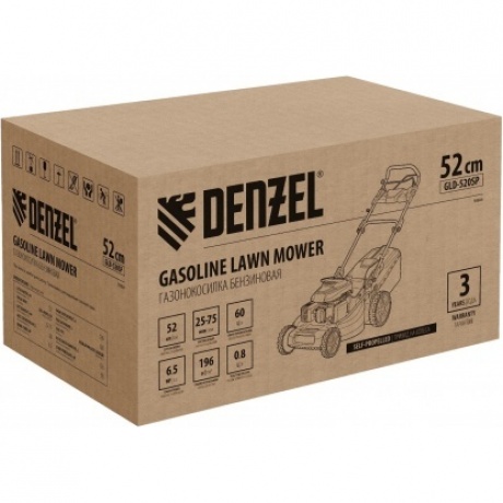 Газонокосилка бензиновая GLD-520SP, 196 куб.см., шир. 52 см,привод,7 уров.,травосб. 60 л Denzel - фото 4