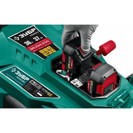 Газонокосилка бесщеточная С1-18, 36В, 37см, 2х18В АКБ (4А·ч), ЗУБР (ГКЛ-3736-42) - фото 10