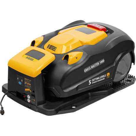 Робот-газонокосилка Grass Master 1000, ультразвуковой датчик, 3 Ач, LCD дисплей, Wi-Fi // Denzel (58955 )хорошее состояние