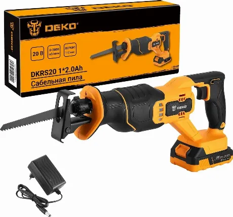 Сабельная пила аккумуляторная DEKO DKRS20 20В 1*2.0Ач
