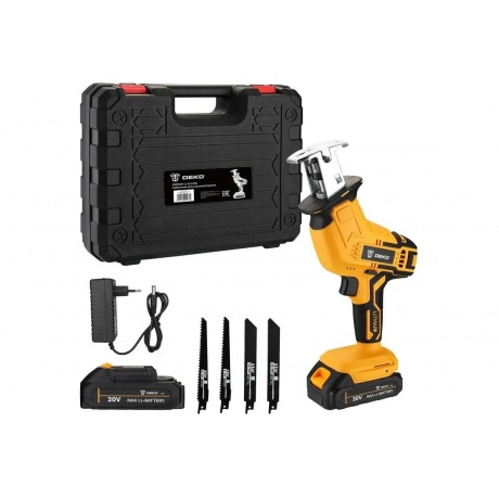 Пила сабельнаяа аккумуляторная DEKO DKRS20-Li, 20В, 2x2.0Ач 063-...