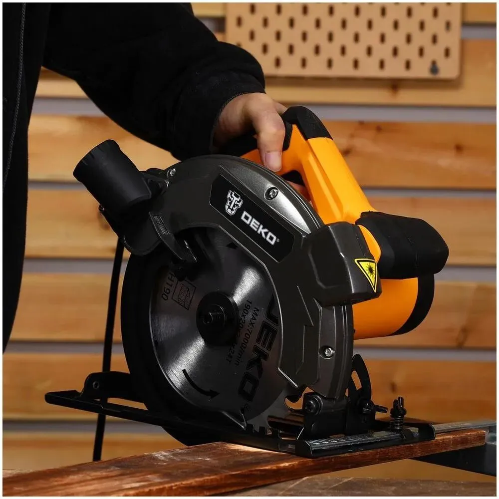Дисковая (циркулярная) пила DEKO DKCS1800-190 Laser 1800Вт, 190мм диск, лазерный указатель - фото 4