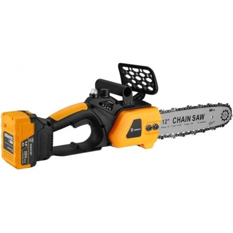 Пила цепная аккумуляторная бесщеточная в кейсе DEKO DKCHS 20, 12", 20В, 2x5.0Ач, з/у - фото 3