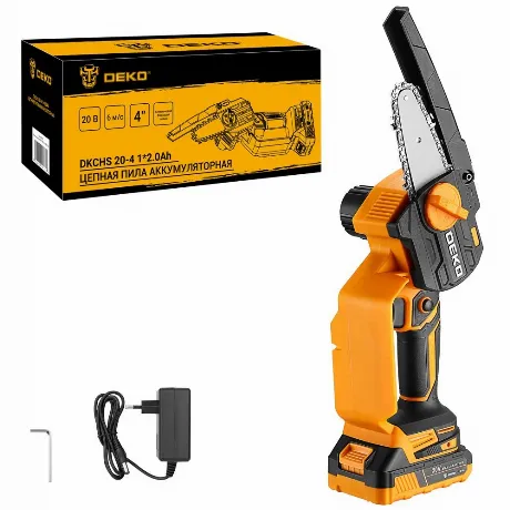 Пила цепная аккумуляторная DEKO DKCHS 20-4, 20В, 1x2.0Ач 063-448...