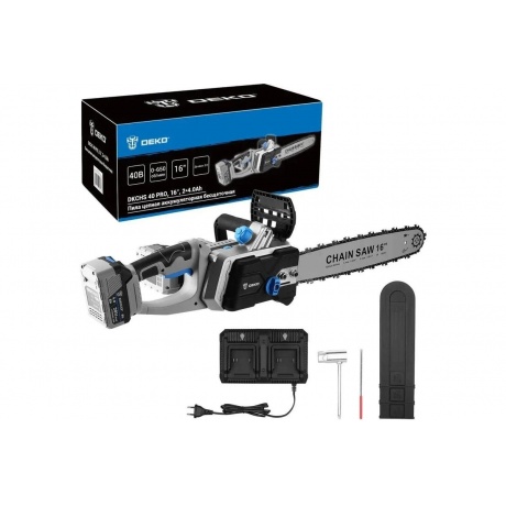 Пила цепная аккумуляторная бесщеточная DEKO DKCHS 40 PRO, 16", 2...