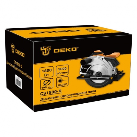Дисковая (циркулярная) пила DEKO CS1800-D, 1800Вт, 190мм диск - фото 5