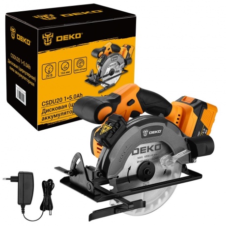 

Дисковая (циркулярная) пила аккумуляторная DEKO CSDU20, 20В, 165мм, 1x5.0Ач
