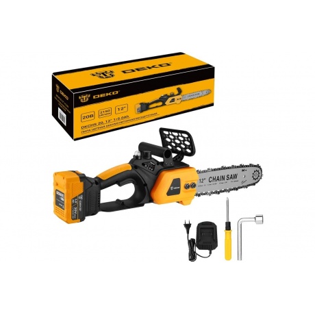 

Пила цепная Deko DKCHS 20-12 аккум. дл.шины:12" (30cm) 1аккум. 5Ач ЗУ (085-2001)