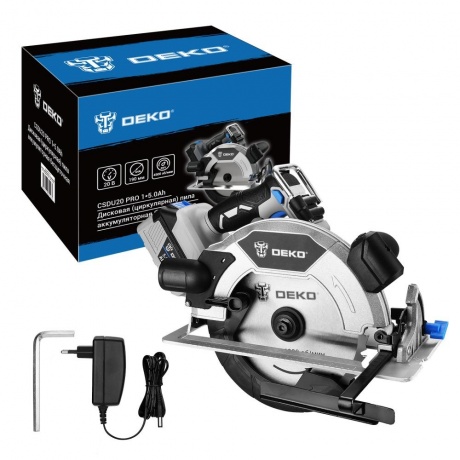 Дисковая циркулярная пила аккумуляторная DEKO CSDU20 PRO 20В 190мм 1x50Ач 10800₽