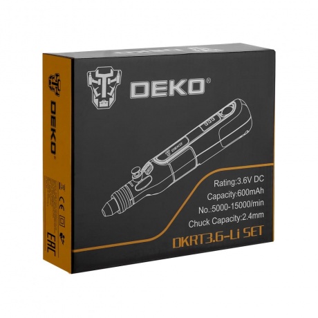 Аккумуляторный гравер 3,6В в кейсе DEKO DKRT3.6-Li SET - фото 6