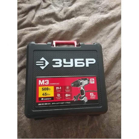 Дрель-шуруповерт сетевая ЗУБР 500 Вт, 45 Н·м, кейс, (ДШ-М3-500-2 К) - фото 12