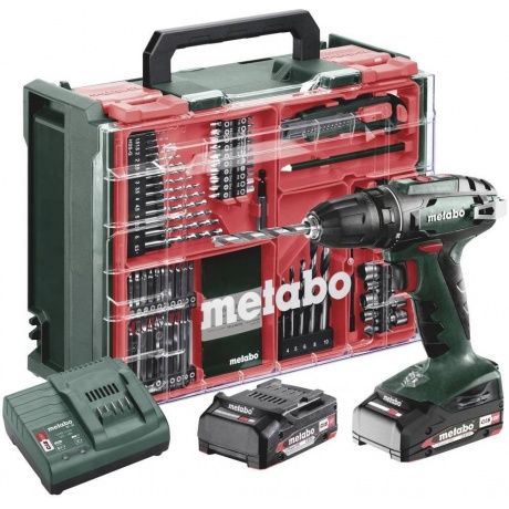 Дрель ударная Metabo BS 18 Set патрон:быстрозажимной реверс (кей...