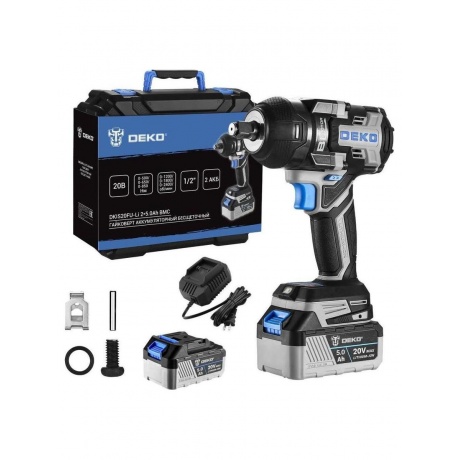 Гайковерт аккумуляторный бесщеточный DEKO DKIS20FU-Li 20В 250Ач 850 Нм в кейсе 19120₽