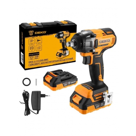 Гайковерт аккумуляторный бесщеточный DEKO DKIS-Li 20В 230Ач 370 Нм в кейсе 6480₽