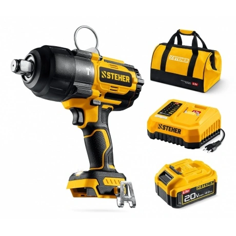 Гайковерт бесщеточный ударный STEHER 20 В, 1000 Н·м, 1 АКБ LMS (...